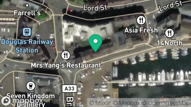Map showing SHOP 9, CLINCHES COURT, DOUGLAS, ISLE OF MAN, IM1 4LH