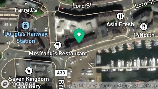 Map showing QUAY BARBER, 8, CLINCHES COURT, NORTH QUAY, DOUGLAS, ISLE OF MAN, IM1 4LH