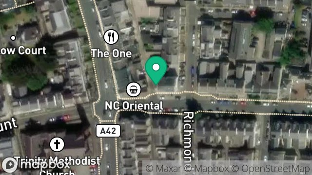 Map showing THE PESTLE & MORTAR COFFEE SHOP, 1A, WINDSOR ROAD, DOUGLAS, ISLE OF MAN, IM1 3JX
