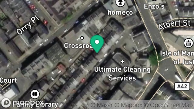 Map showing 16, PRINCES STREET, DOUGLAS, ISLE OF MAN, IM1 1BD