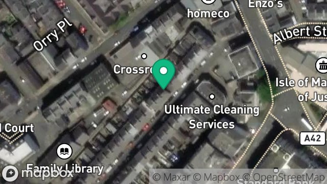 Map showing 18, PRINCES STREET, DOUGLAS, ISLE OF MAN, IM1 1BD