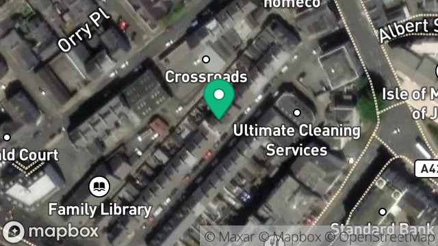 Map showing 22, PRINCES STREET, DOUGLAS, ISLE OF MAN, IM1 1BD