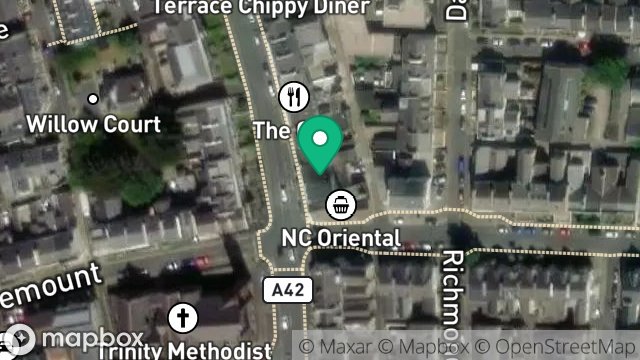 Map showing PIZZA NAPOLI, 4-6, PROSPECT TERRACE, DOUGLAS, ISLE OF MAN, IM1 3AL