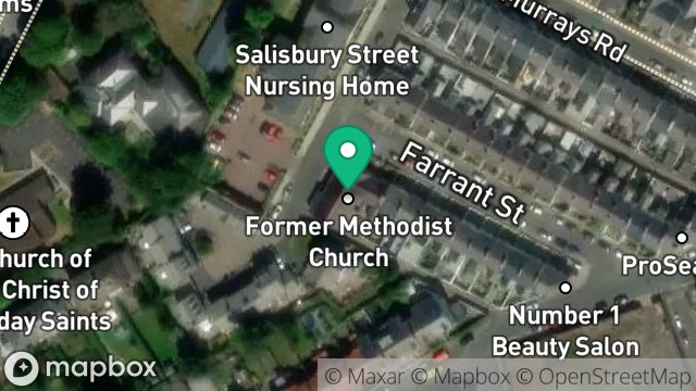 Map showing SALISBURY STREET CHURCH, FARRANT STREET, DOUGLAS, ISLE OF MAN, IM2 3HF