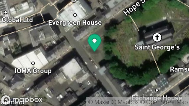 Map showing 20, ST GEORGES STREET, DOUGLAS, ISLE OF MAN, IM1 1AH
