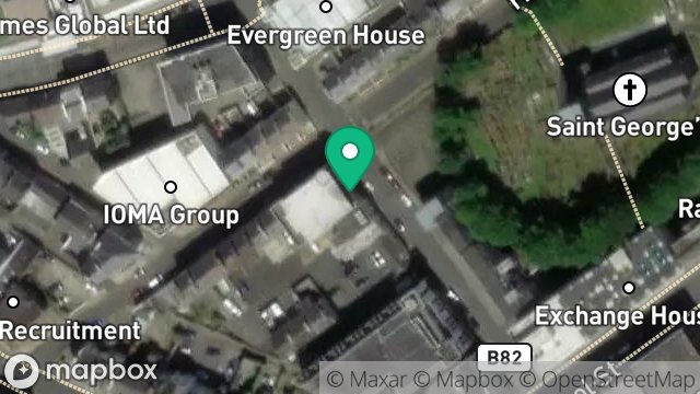 Map showing FORESTER'S ARMS, 17, ST GEORGES STREET, DOUGLAS, ISLE OF MAN, IM1 1AJ