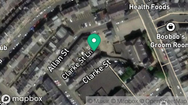 Map showing 1, CLARKE STREET LANE, DOUGLAS, ISLE OF MAN, IM1 1BU