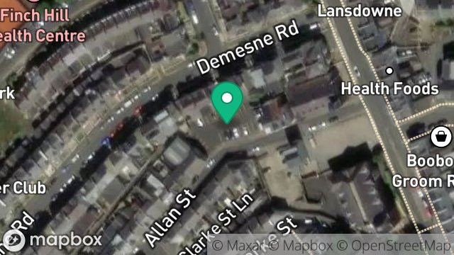Map showing MERTON BANK CAR PARK, ALLAN STREET, DOUGLAS, ISLE OF MAN, IM1 3DG