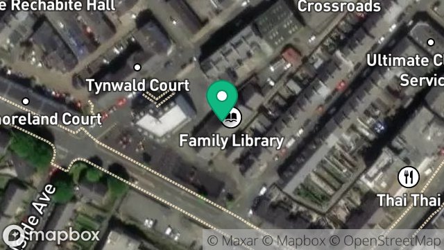 Map showing MOBILE & CHILDRENS LIBRARY, NOBLES HALL, WESTMORELAND ROAD, DOUGLAS, ISLE OF MAN, IM1 1RL