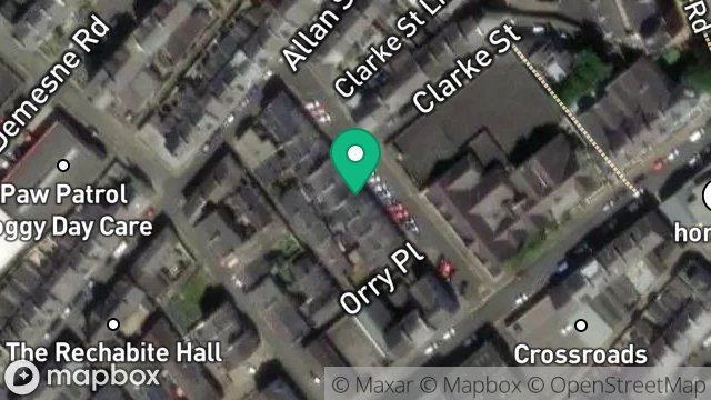 Map showing 5, PEVERIL STREET, DOUGLAS, ISLE OF MAN, IM1 1BT