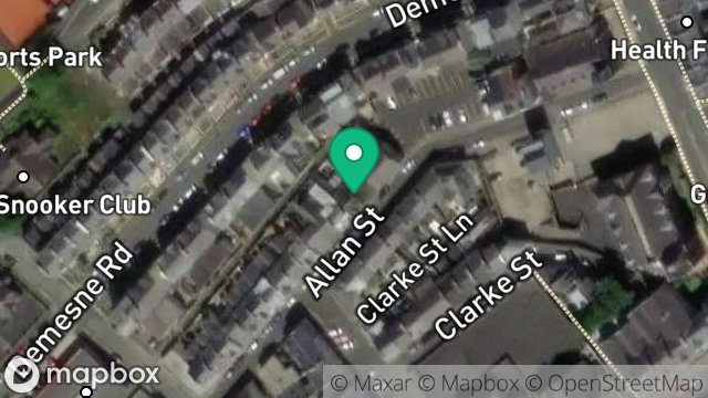 Map showing 14, ALLAN STREET, DOUGLAS, ISLE OF MAN, IM1 3DH