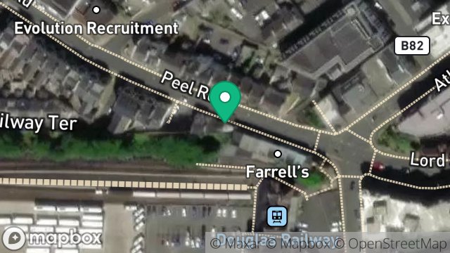Map showing WRIGHT & CO, 15, PEEL ROAD, DOUGLAS, ISLE OF MAN, IM1 4LP