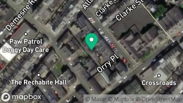 Map showing 8, PEVERIL TERRACE, DOUGLAS, ISLE OF MAN, IM1 1BS