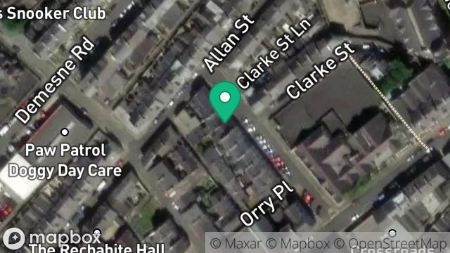 Map showing 8, PEVERIL STREET, DOUGLAS, ISLE OF MAN, IM1 1BT