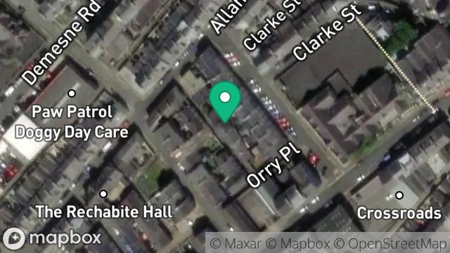 Map showing MAPLE LEAF GARDENS, PEVERIL TERRACE, DOUGLAS, ISLE OF MAN, IM1 1BS
