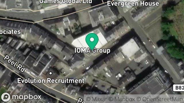 Map showing IOMA HOUSE, HOPE STREET, DOUGLAS, ISLE OF MAN, IM1 1AP