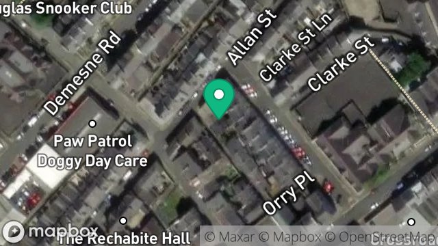 Map showing 16, PEVERIL TERRACE, DOUGLAS, ISLE OF MAN, IM1 1BS