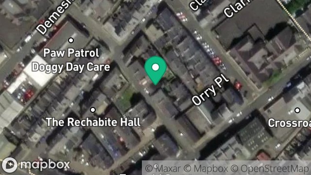 Map showing 8, ORRY STREET, DOUGLAS, ISLE OF MAN, IM1 1BW