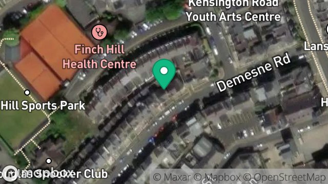 Map showing 12, DEMESNE ROAD, DOUGLAS, ISLE OF MAN, IM1 3EA