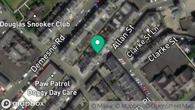 Map showing 32, ALLAN STREET, DOUGLAS, ISLE OF MAN, IM1 3DH