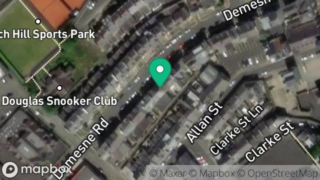 Map showing COMMUNAL/LANDLORDS, 23, DEMESNE ROAD, DOUGLAS, ISLE OF MAN, IM1 3DZ