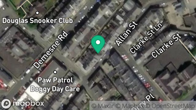 Map showing 34, ALLAN STREET, DOUGLAS, ISLE OF MAN, IM1 3DH