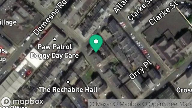 Map showing 14, ORRY STREET, DOUGLAS, ISLE OF MAN, IM1 1BW