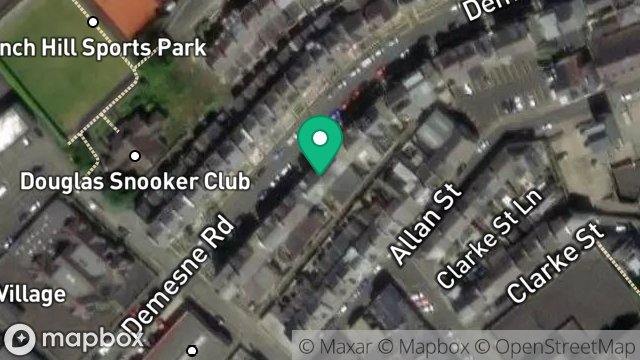 Map showing FLAT 2, 25, DEMESNE ROAD, DOUGLAS, ISLE OF MAN, IM1 3DZ