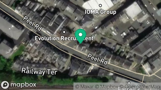 Map showing WOOD LAW, FIRST FLOOR, 16, PEEL ROAD, DOUGLAS, ISLE OF MAN, IM1 4LR