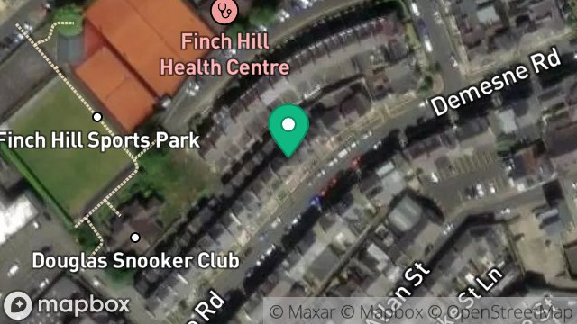 Map showing 20, DEMESNE ROAD, DOUGLAS, ISLE OF MAN, IM1 3DY