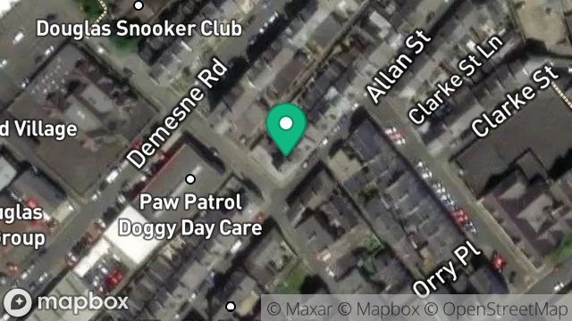 Map showing 40, ALLAN STREET, DOUGLAS, ISLE OF MAN, IM1 3DH