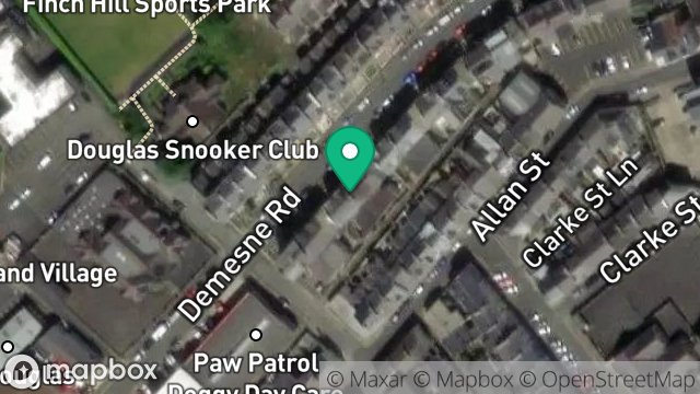 Map showing FLAT 2, 29, DEMESNE ROAD, DOUGLAS, ISLE OF MAN, IM1 3DZ
