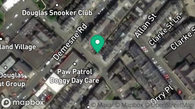 Map showing GARAGE NO 1, ORRY STREET, DOUGLAS, ISLE OF MAN, IM1 3DZ