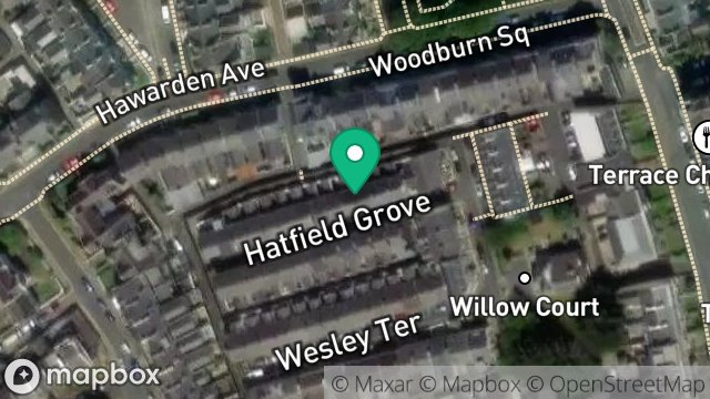 Map showing 8, HATFIELD GROVE, DOUGLAS, ISLE OF MAN, IM1 3HD