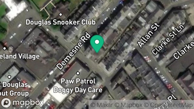 Map showing MAISONETTE, 33A, DEMESNE ROAD, DOUGLAS, ISLE OF MAN, IM1 3DZ