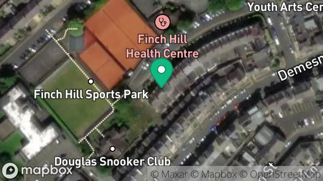 Map showing 12, GROSVENOR ROAD, DOUGLAS, ISLE OF MAN, IM1 3EN