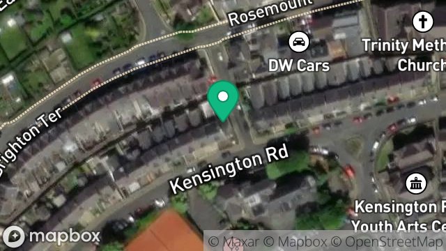 Map showing STORE, KENSINGTON AVENUE, DOUGLAS, ISLE OF MAN, IM1 3ET