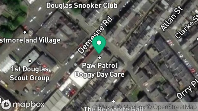 Map showing UNIT 1, THE WAREHOUSE, DEMESNE ROAD, DOUGLAS, ISLE OF MAN, IM1 3DS