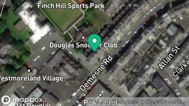 Map showing FLAT 1, 42, DEMESNE ROAD, DOUGLAS, ISLE OF MAN, IM1 3DY