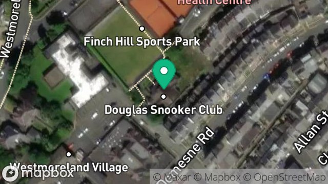 Map showing BOWLING CLUB, GROSVENOR ROAD, DOUGLAS, ISLE OF MAN, IM1 3EN