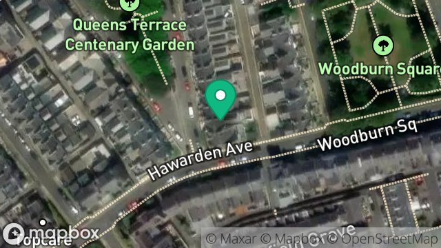 Map showing 14, QUEENS AVENUE, DOUGLAS, ISLE OF MAN, IM1 4DA