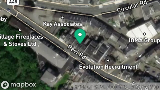 Map showing FLAT 1, 30, PEEL ROAD, DOUGLAS, ISLE OF MAN, IM1 4LZ