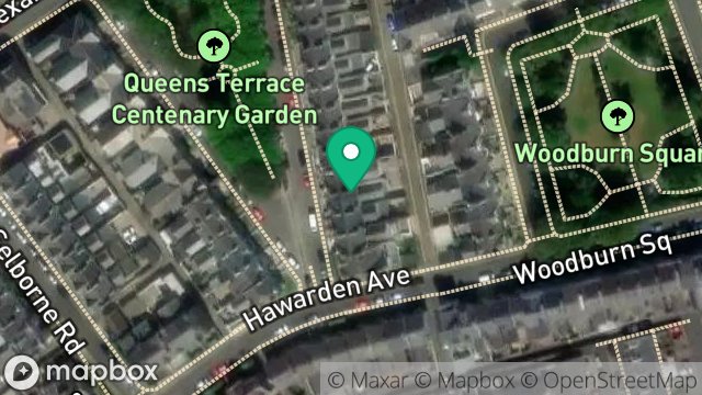 Map showing 12, QUEENS AVENUE, DOUGLAS, ISLE OF MAN, IM1 4DA