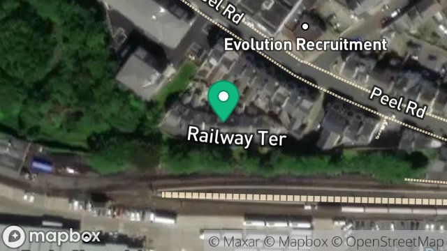 Map showing 4, RAILWAY TERRACE, DOUGLAS, ISLE OF MAN, IM1 4LT
