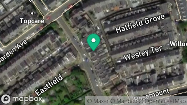 Map showing FLAT 1, 7, MOUNT BRADDA, DOUGLAS, ISLE OF MAN, IM1 4AR