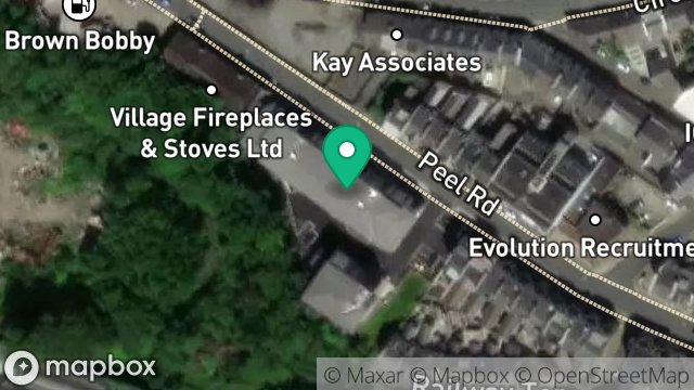 Map showing GARAGE, PEEL ROAD, DOUGLAS, ISLE OF MAN, IM1 4LX
