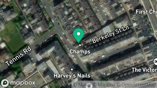 Map showing CHAMPS BARBERS, 6, BRUNSWICK ROAD, DOUGLAS, ISLE OF MAN, IM2 3LQ