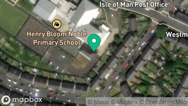 Map showing FORMER NOBLES HOSPITAL SITE TEMP SUPPLY, WESTMORELAND ROAD, DOUGLAS, ISLE OF MAN, IM1 4NE