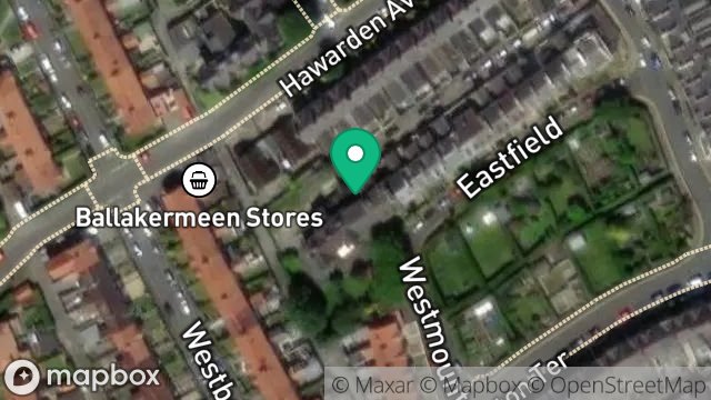 Map showing EASTFIELD CARE HOME, EASTFIELD, DOUGLAS, ISLE OF MAN, IM1 4AU
