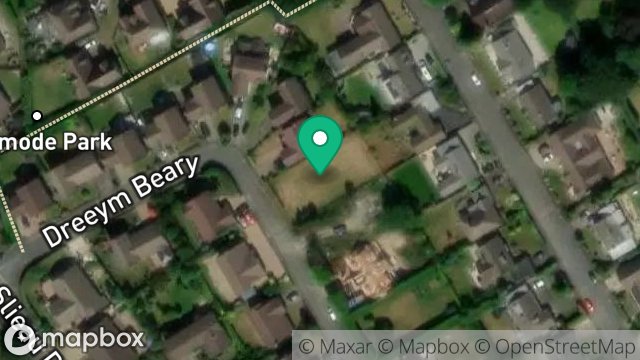 Map showing PLOT TO REAR OF GREENMANTLE, DREEYM BEARY, DOUGLAS, ISLE OF MAN, IM2 5LQ
